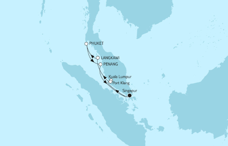 Kreuzfahrtroute Asien mit Malaysia 